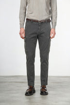 Chile pantalone cargo uomo in gabardina stretch extra slim fit ①