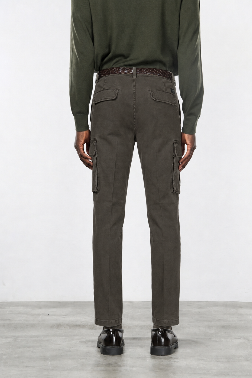 Chile pantalón cargo de hombre en gabardina stretch extra slim fit ①
