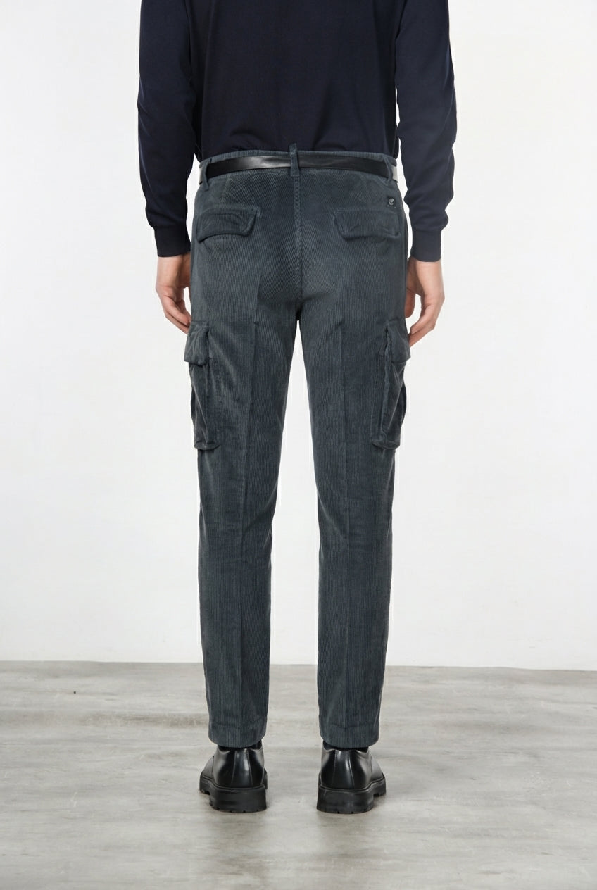 Chile pantalone cargo uomo in velluto 500 righe extra slim fit ①