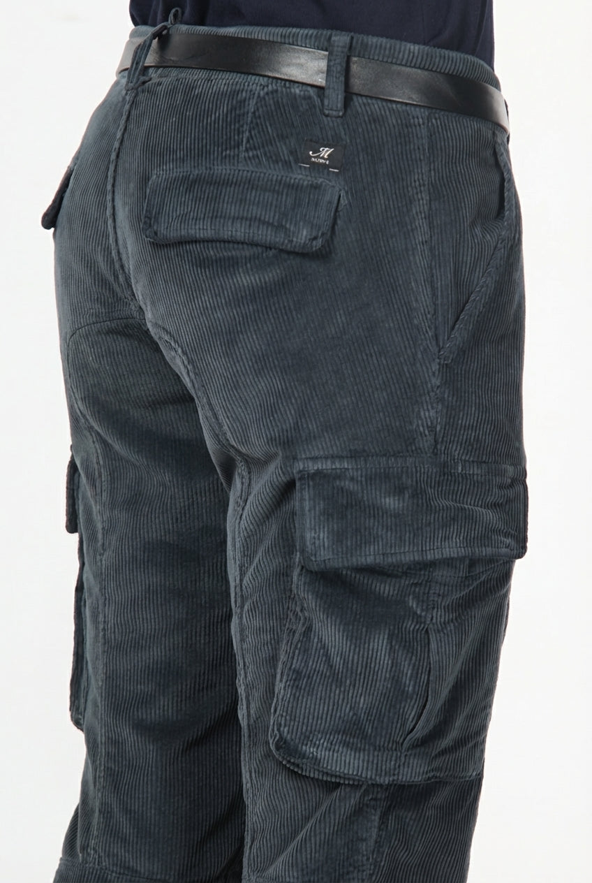 Chile pantalone cargo uomo in velluto 500 righe extra slim fit ①