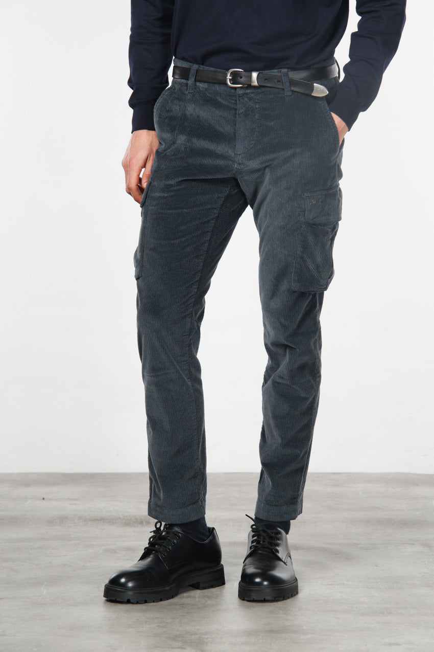Chile pantalone cargo uomo in velluto 500 righe extra slim fit ①