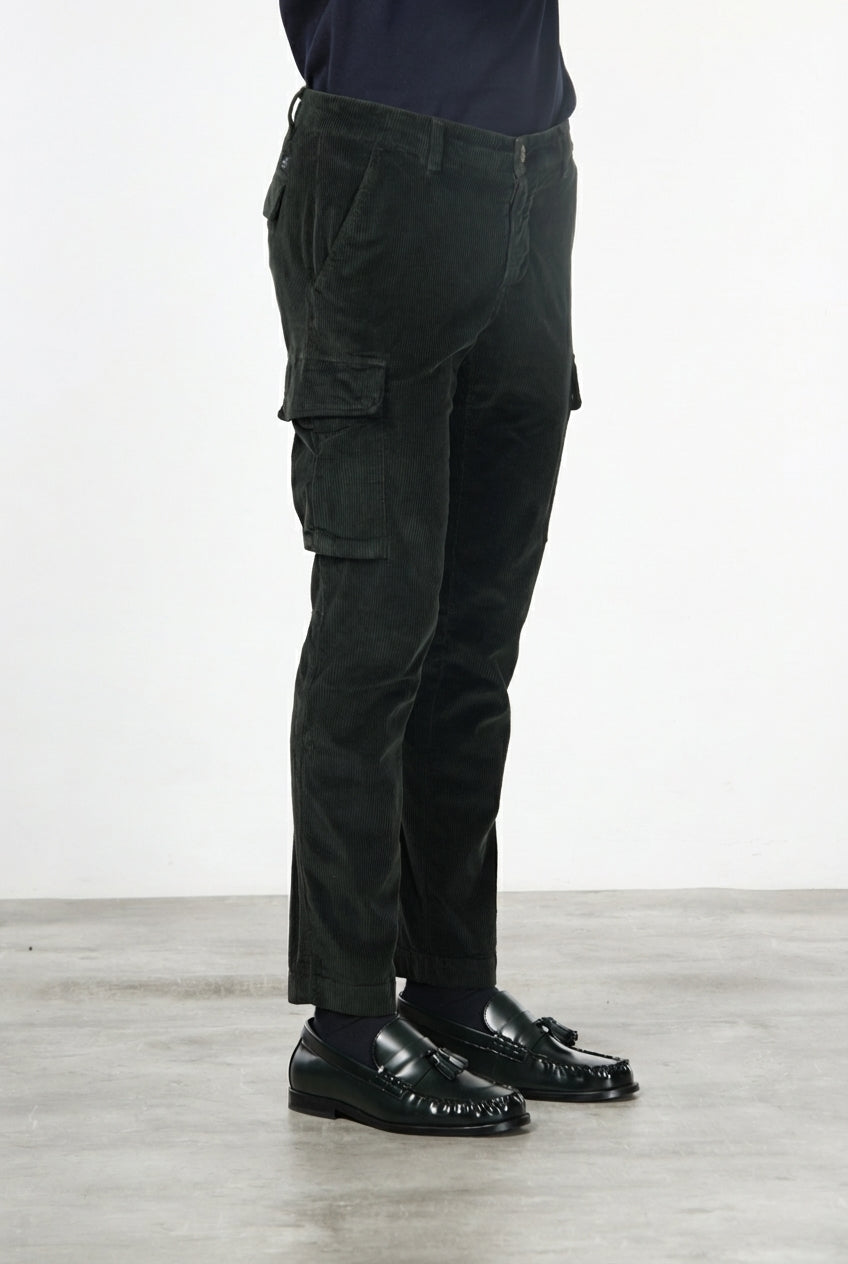 Chile pantalone cargo uomo in velluto 500 righe extra slim fit ①