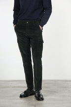 Chile pantalone cargo uomo in velluto 500 righe extra slim fit ①
