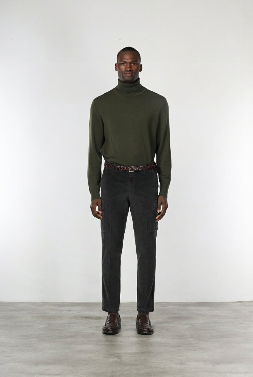 Chile pantalone cargo uomo in velluto 500 righe extra slim fit ①