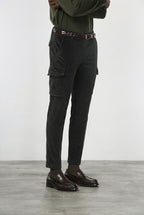 Chile pantalone cargo uomo in velluto 500 righe extra slim fit ①