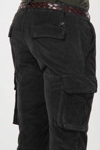 Chile pantalone cargo uomo in velluto 500 righe extra slim fit ①
