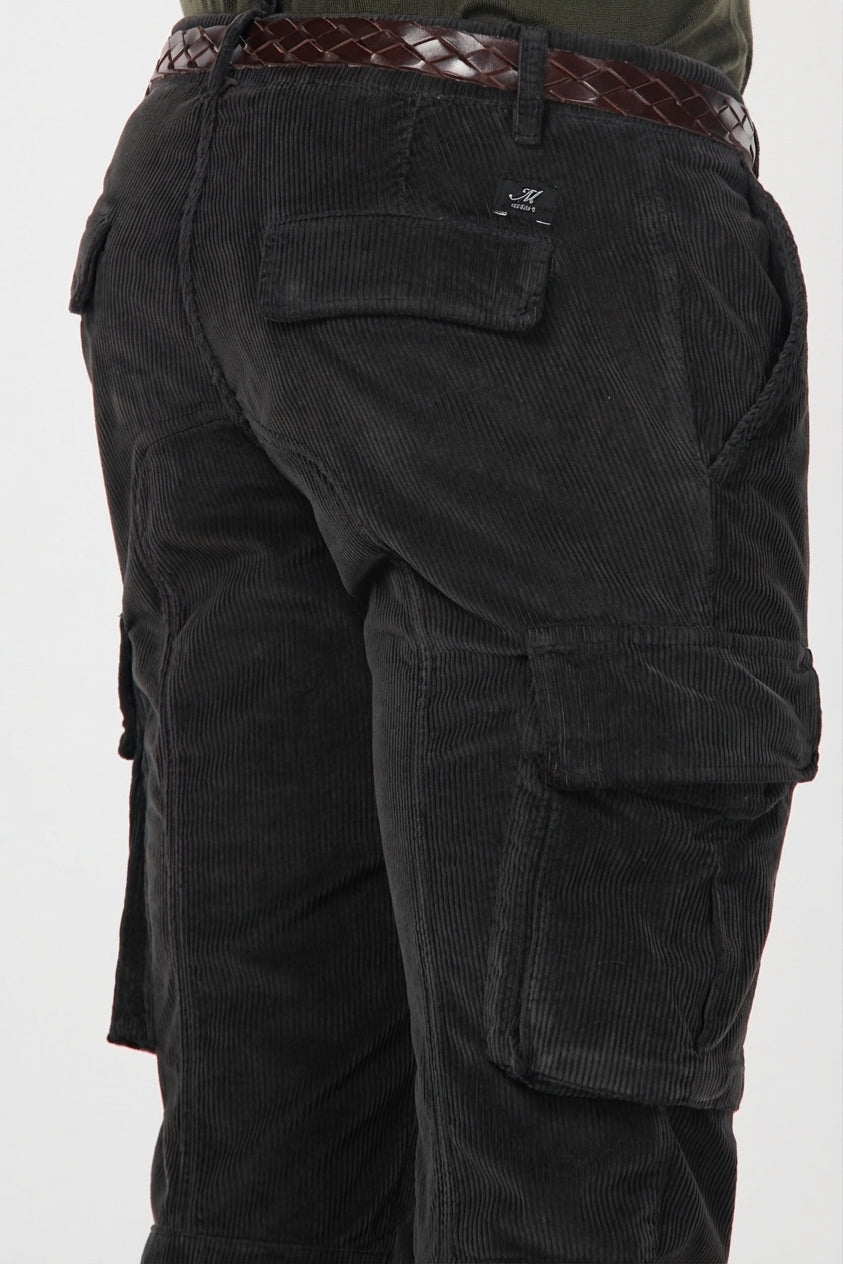 Chile pantalone cargo uomo in velluto 500 righe extra slim fit ①