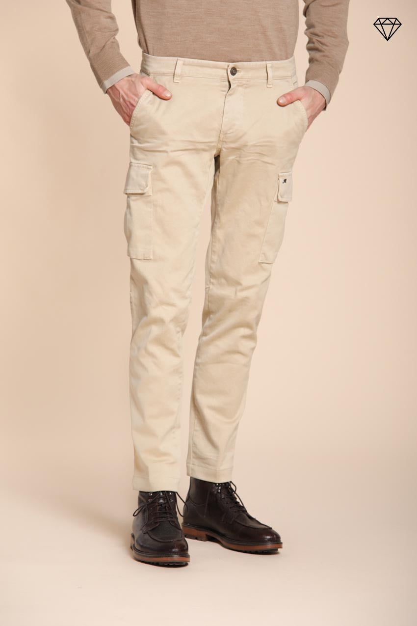 Foto 1 Chile pantalone cargo uomo in gabardina extra slim fit ①
