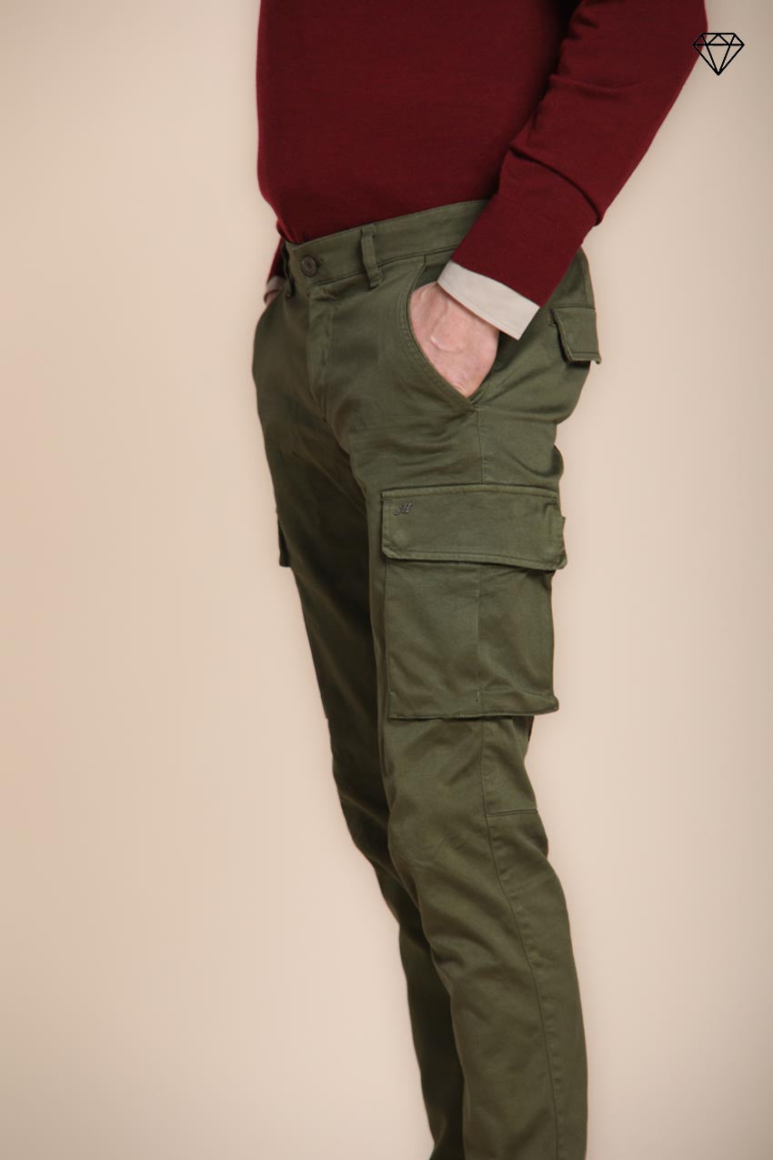 Foto 2 Chile pantalone cargo uomo in gabardina extra slim fit ①