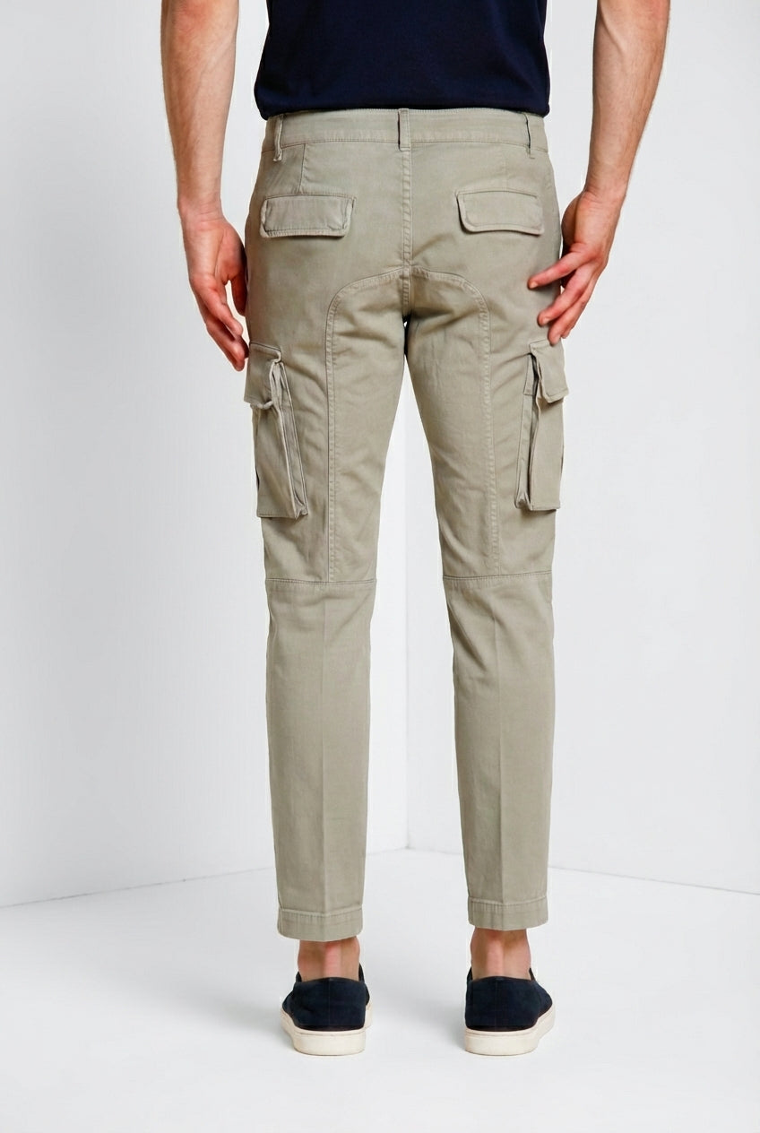 Chile pantalon cargo homme en satin stretch extra slim fit ①