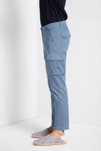 Chile pantalon cargo homme en satin stretch extra slim fit ①