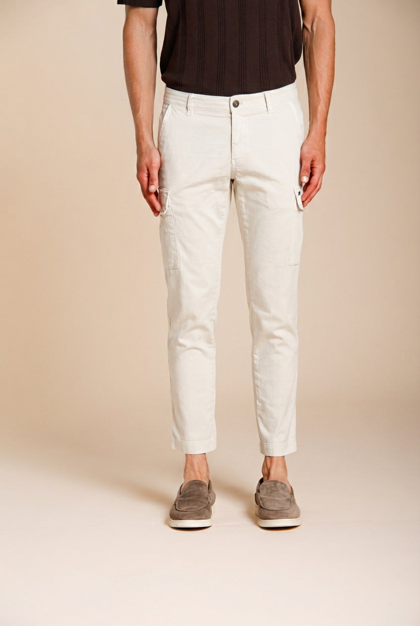 Chile pantalone cargo uomo in raso stretch extra slim fit ①