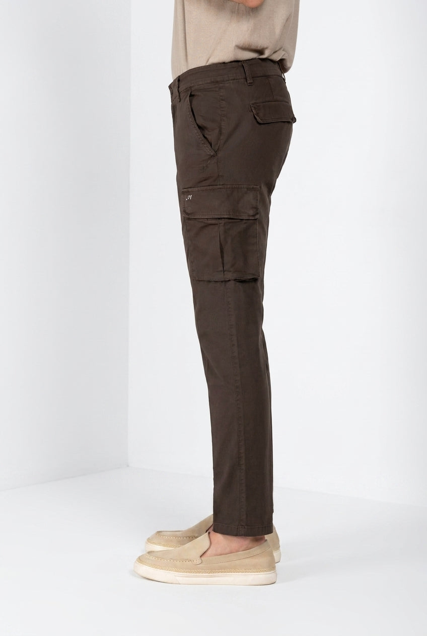 Chile men's cargo pants stretch satin extra slim fit ①