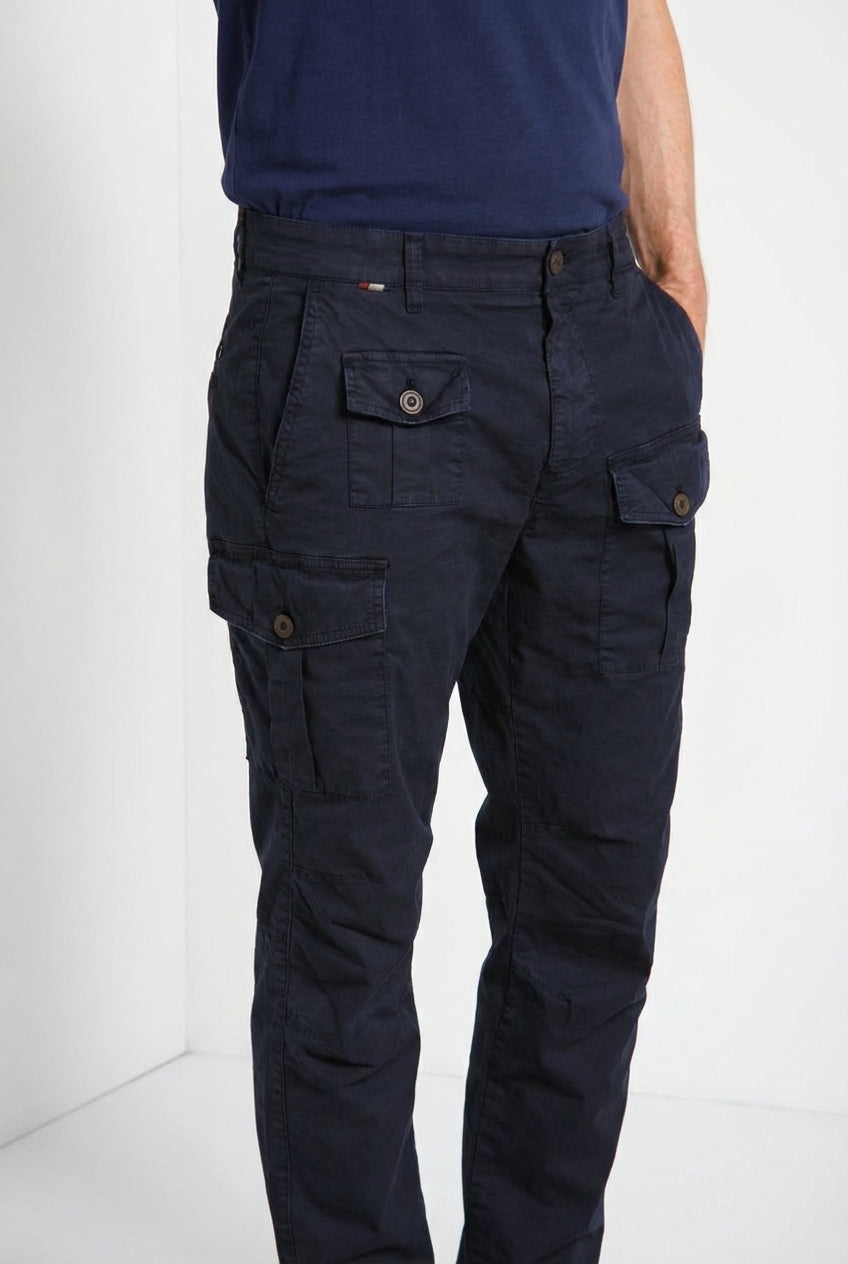 George Coolpocket pantalone cargo uomo in twill leggero stretch Logo Edition carrot fit ①