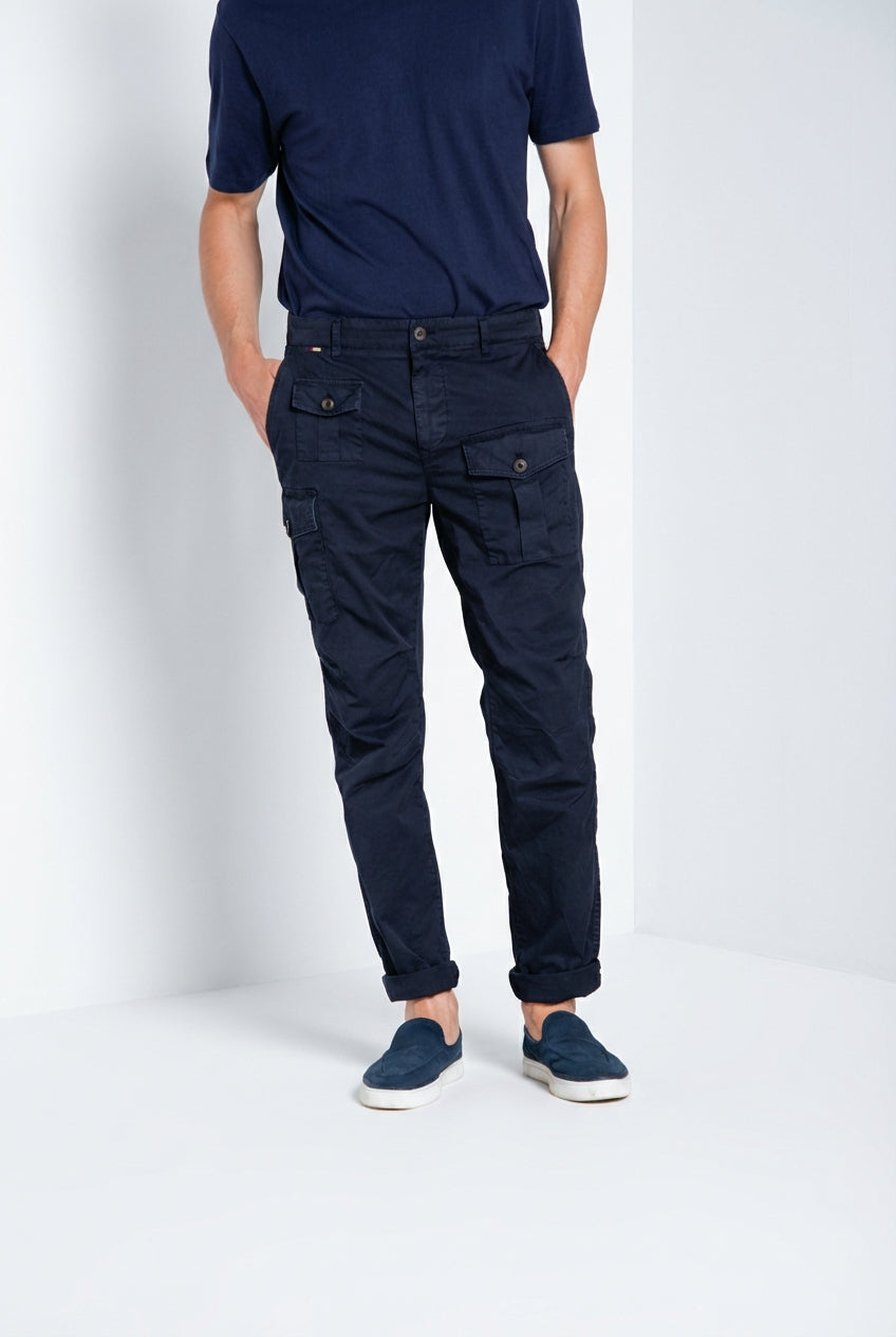 George Coolpocket pantalone cargo uomo in twill leggero stretch Logo Edition carrot fit ①