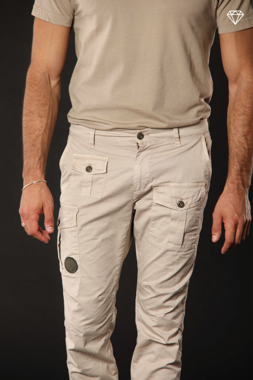 George Coolpocket Herren Cargo Hose aus leichtem Pima-Baumwoll-Stretch logo edition Carrot Fit ①