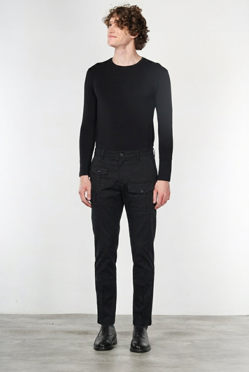 George Coolpocket pantalone cargo uomo in gabardina carrot fit ①