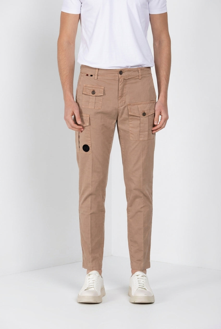 George Coolpocket men's cargo pants in lightweight stretch twill Logo Edition carrot fit ①