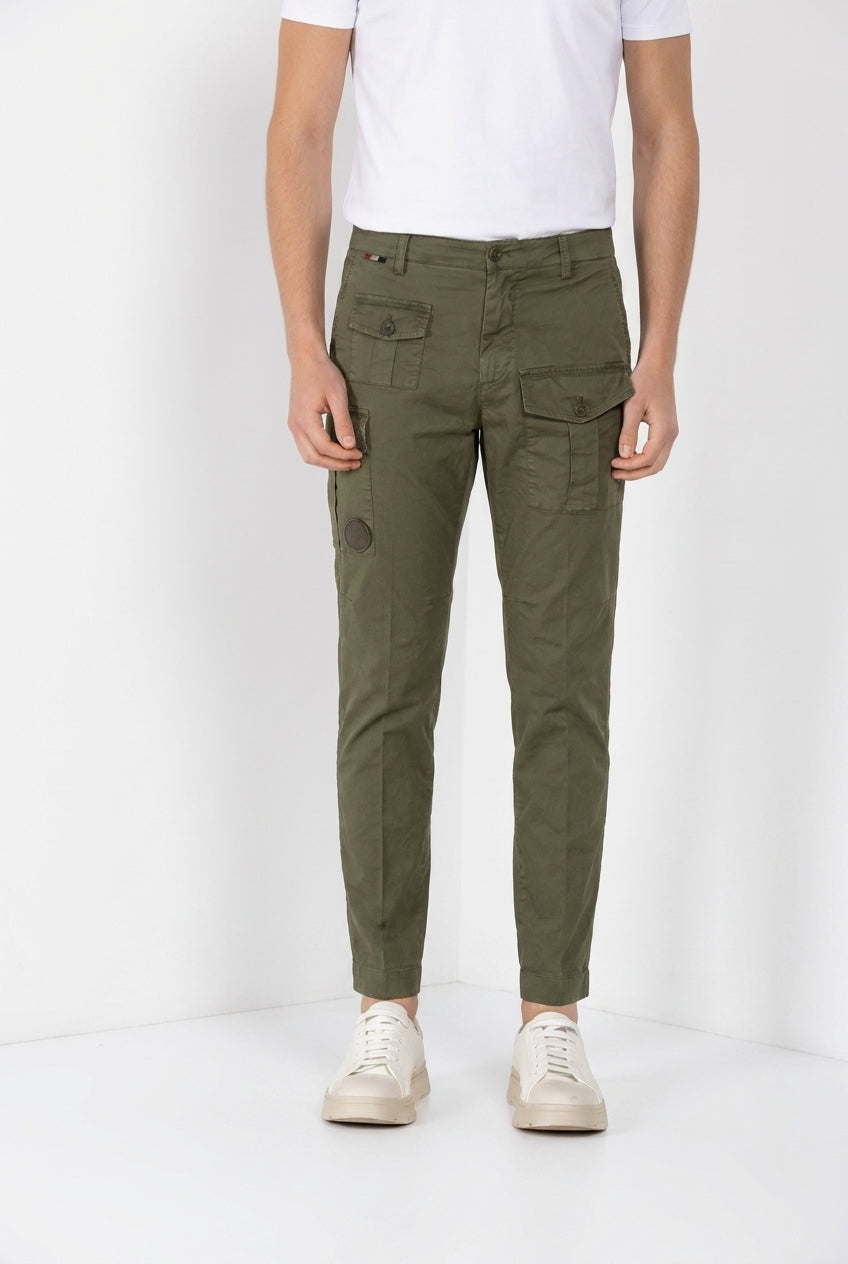 George Coolpocket men's cargo pants in lightweight stretch twill Logo Edition carrot fit ①