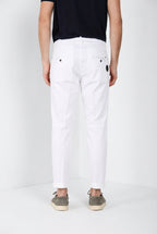 John Coolkhinos pantalone chino uomo in raso stretch Logo Edition carrot fit ①