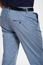 John Coolkhinos pantalone chino uomo in raso stretch Logo Edition carrot fit ①