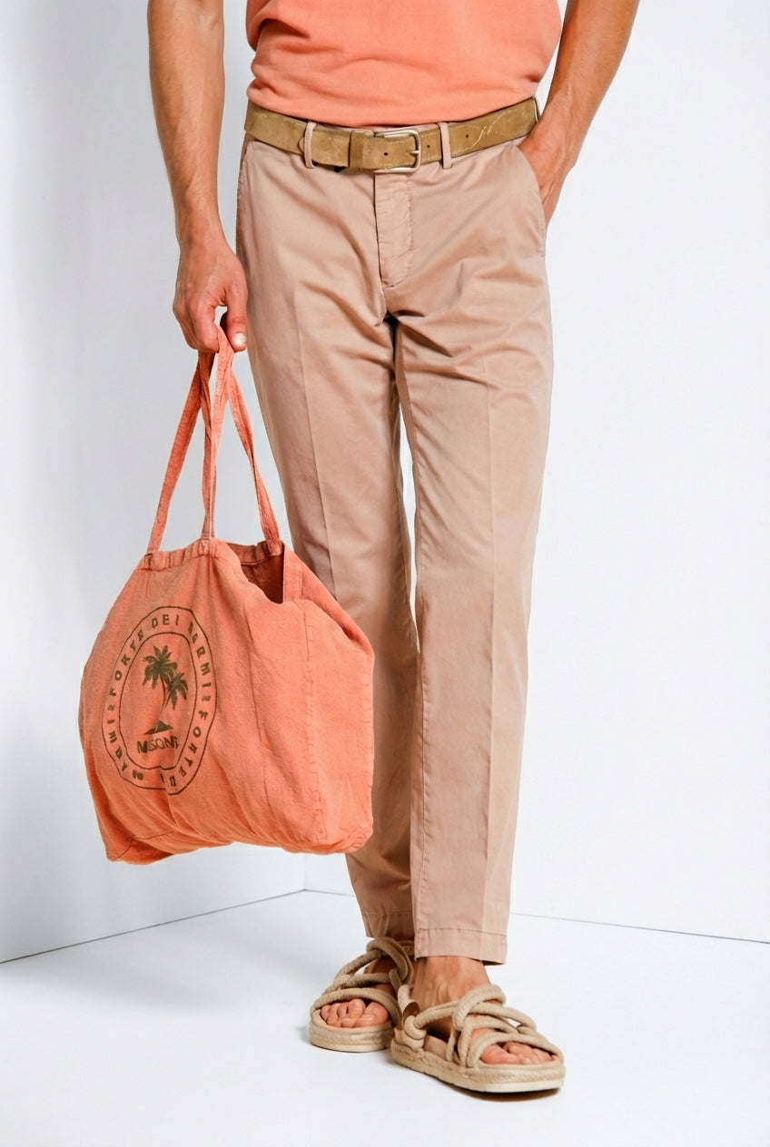 Torino delamere pantalone chino uomo in gabardina stretch slim fit