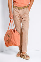 Torino delamere pantalone chino uomo in gabardina stretch slim fit