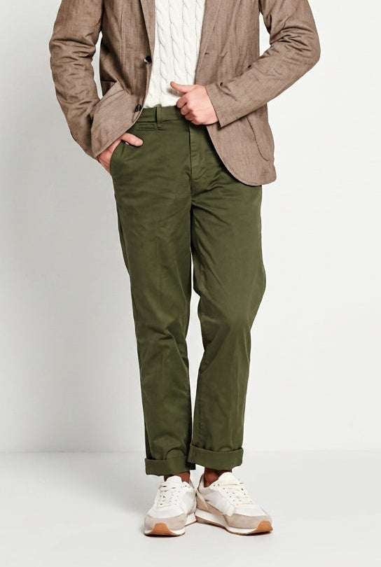 Chinos pantalon chino homme en gabardine relaxed fit