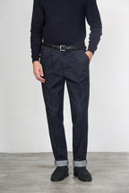 Pinces men’s chino pants in techno stretch denim with relaxed fit