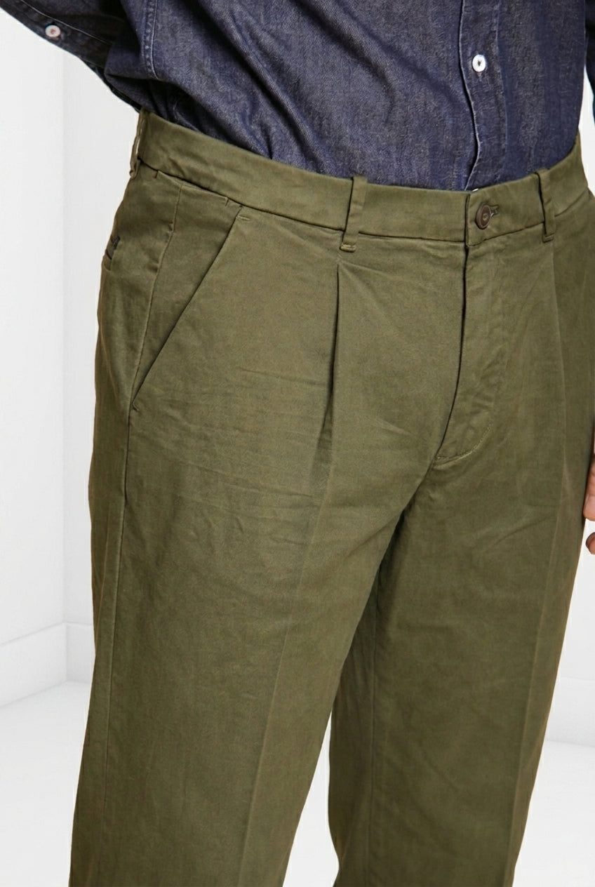 Pinces pantalon chino homme en gabardine relaxed fit
