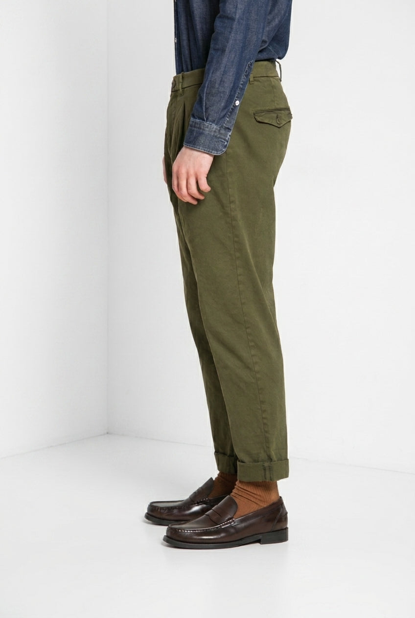 Pinces pantalon chino homme en gabardine relaxed fit