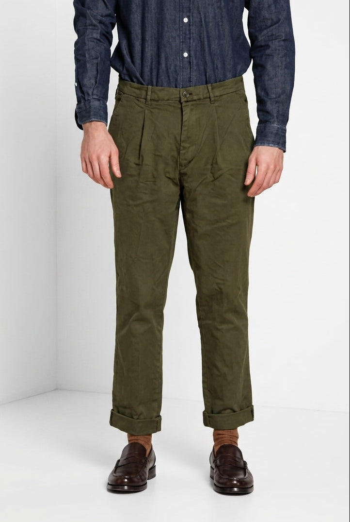 Pinces pantalon chino homme en gabardine relaxed fit