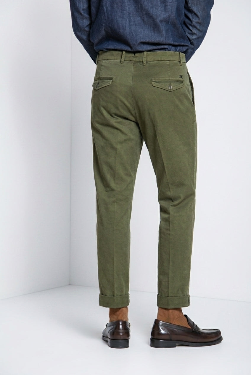 Pinces pantalon chino homme en gabardine relaxed fit