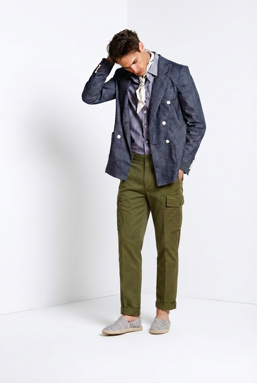 Cargo pantalon cargo homme en twill léger stretch relaxed fit