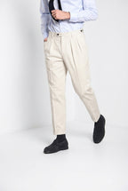 Don Johnson 2 Pinces pantalon chino homme en bull carrot fit