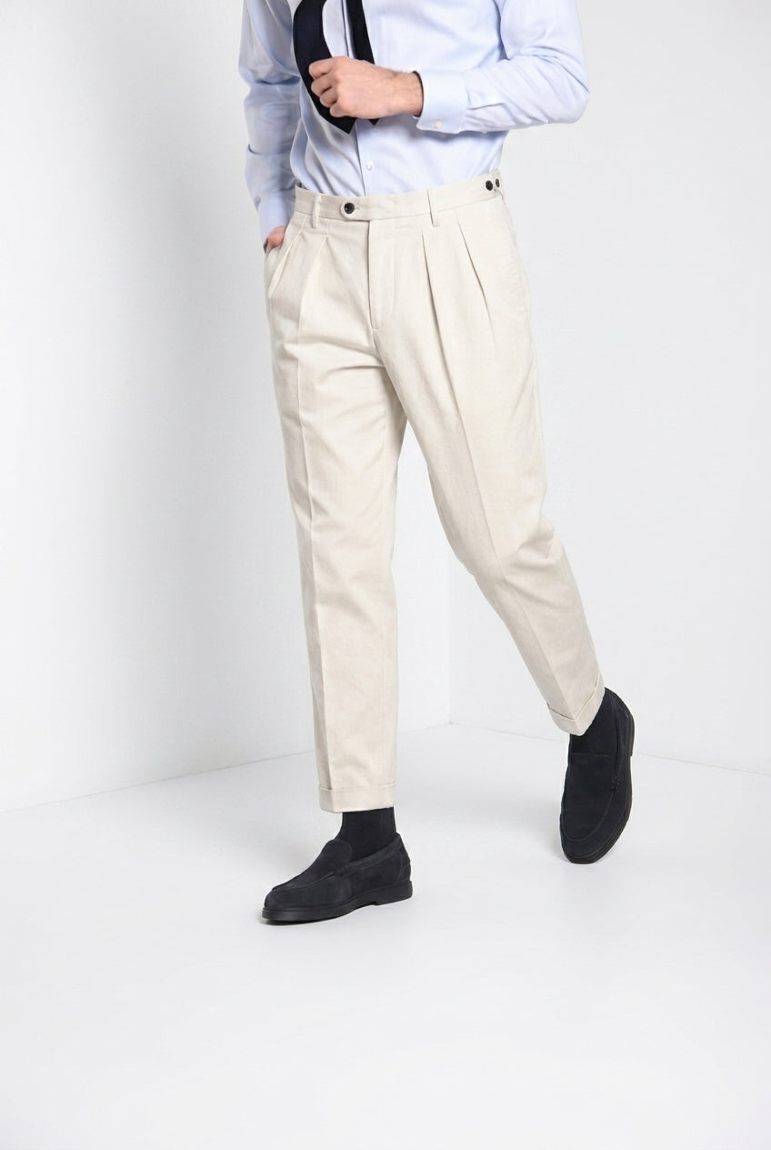 Don Johnson 2 Pinces pantalone chino uomo in bull carrot fit