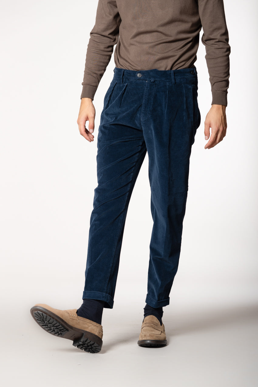 Don Johnson 2 Pinces pantalone chino uomo in velluto 500 righe carrot fit