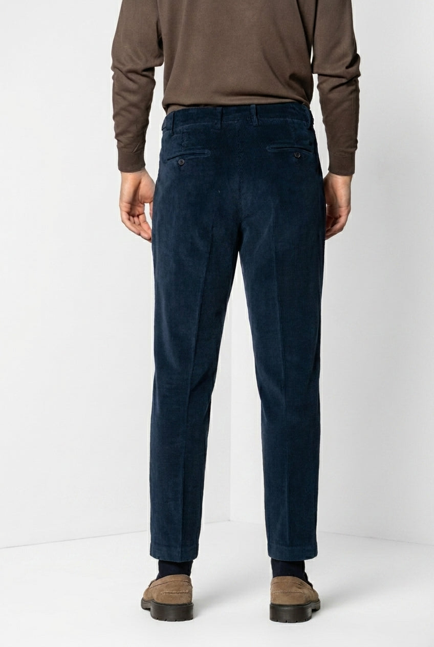 Don Johnson 2 Pinces pantalone chino uomo in velluto 500 righe carrot fit