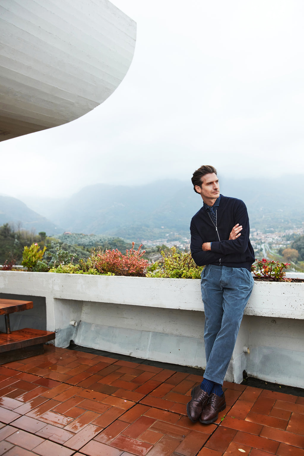 Don Johnson 2 Pinces Herren-Chinohose aus 500-Rippen-Samt carrot fit