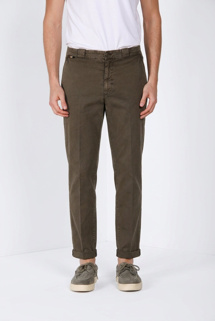Madison M74 men's chino pants in lightweight stretch twill carrot fit