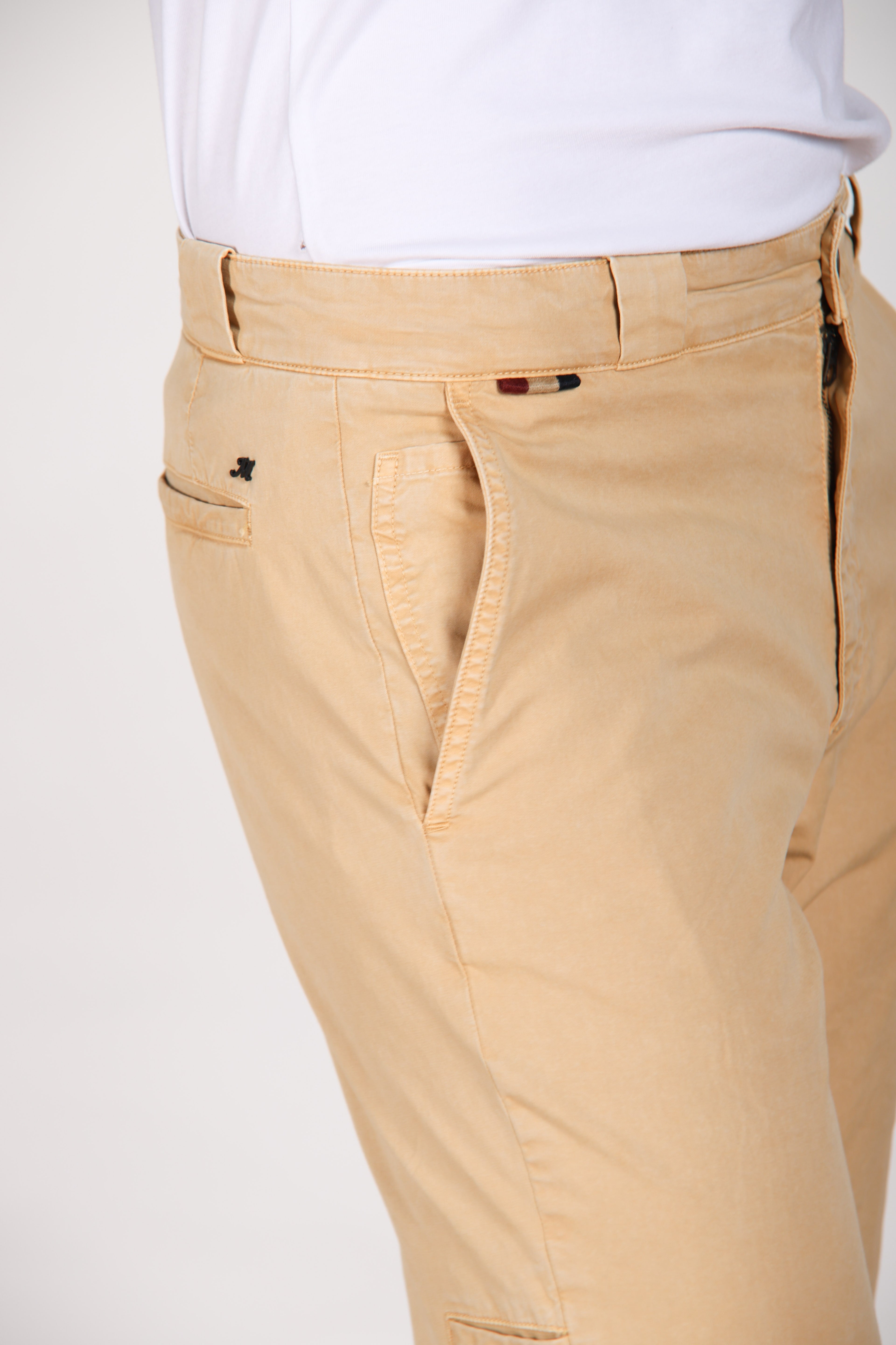 Madison M74 men's chino pants in stretch lightweight twill carrot fit