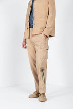 Dettaglio vita e tasche cargo pantalone cargo uomo Chile M74 Mason's kaki in panama fiammata SS26