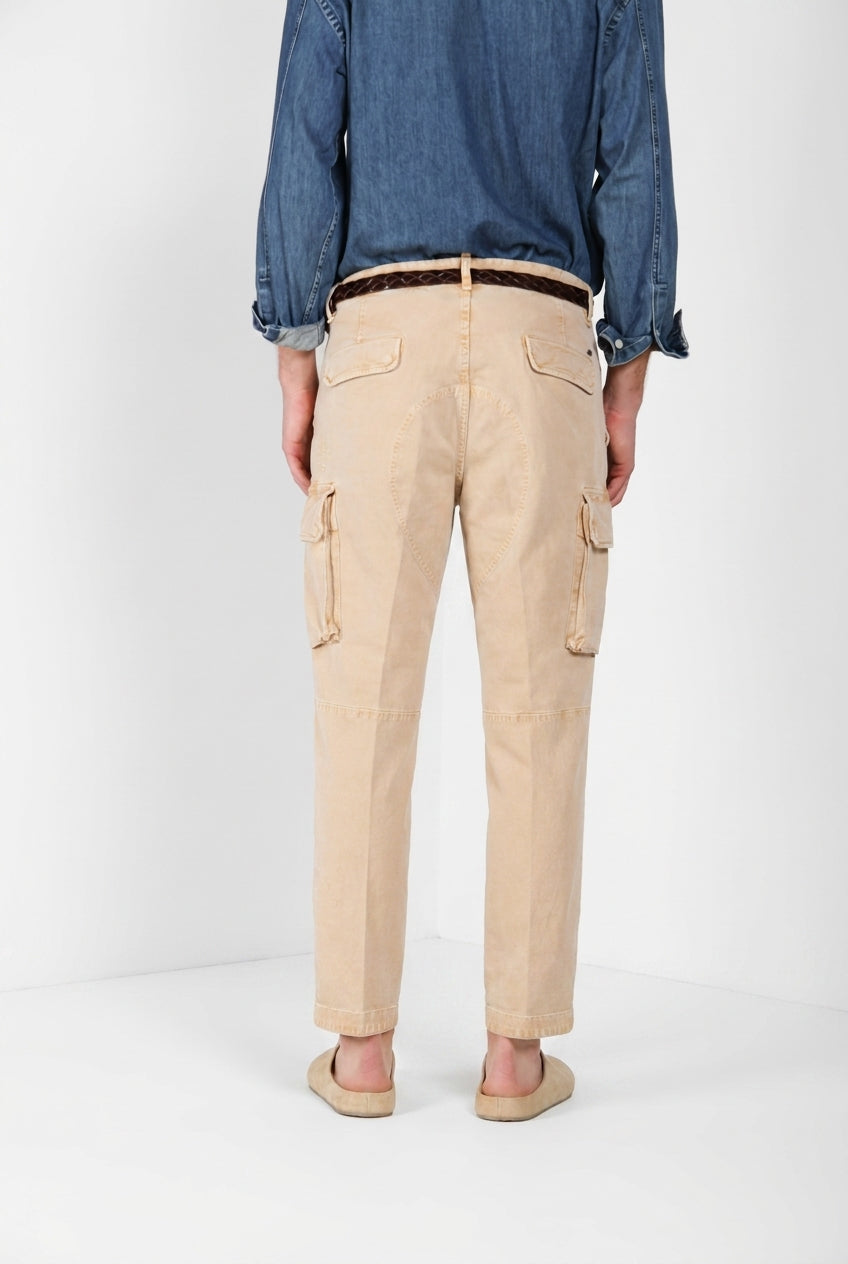 Chile M74 pantalón cargo hombre en panama flameado relaxed fit ①