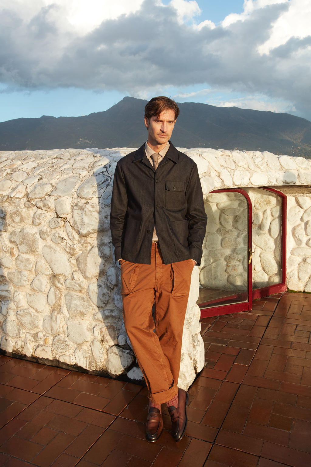 San Luis M74 Herren-Cargohose aus Gabardine relaxed fit 