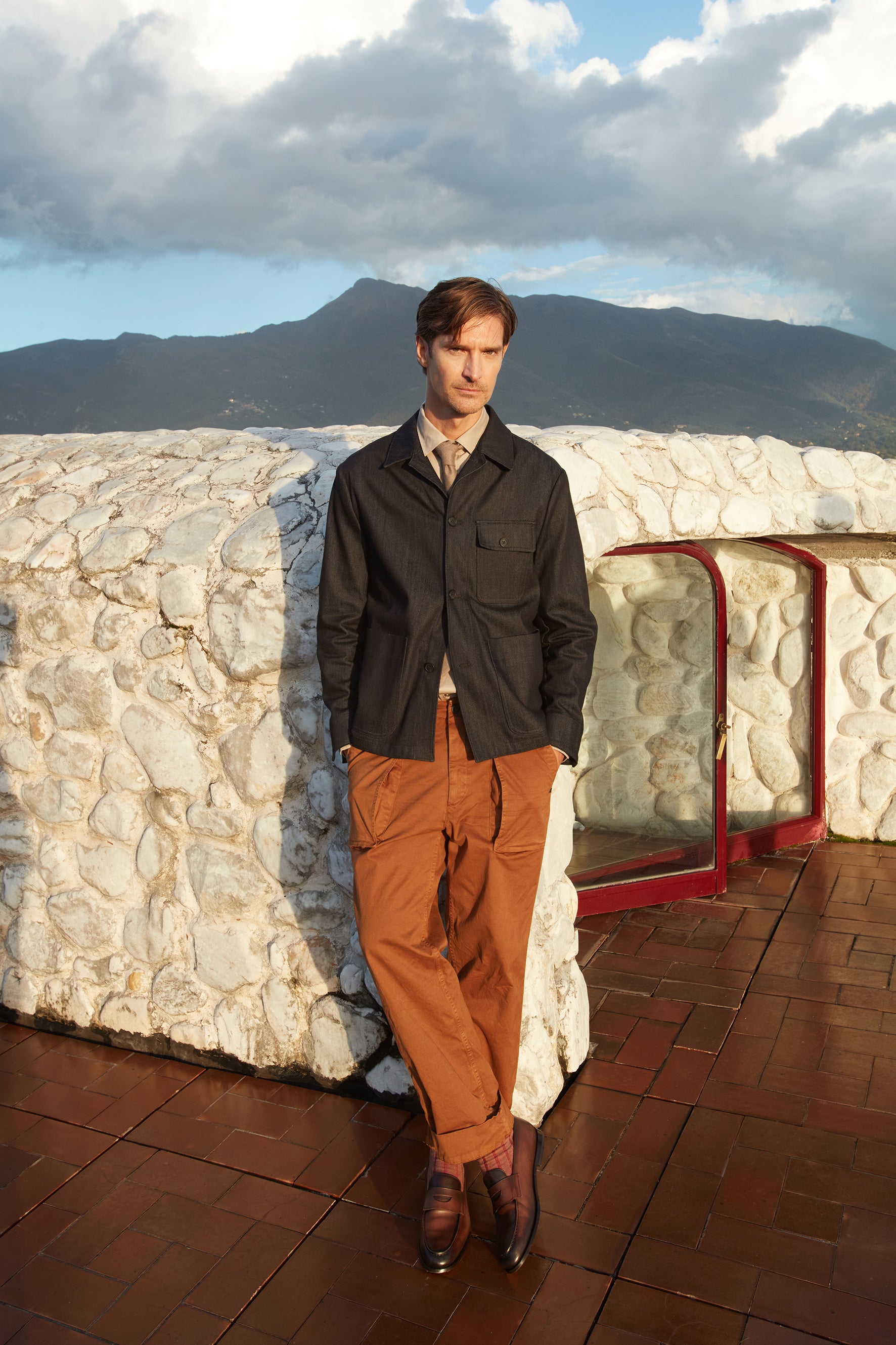 San Luis M74 Herren-Cargohose aus Gabardine relaxed fit 