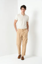 Cuba Work M74 pantalón cargo hombre en algodón flameado relaxed fit ①