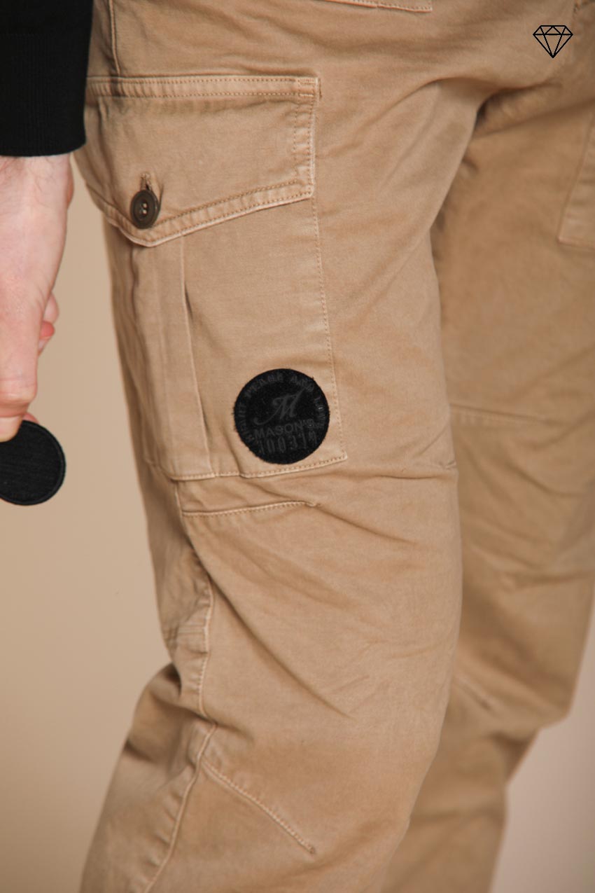 Foto 2 George Coolpocket pantalone cargo uomo in gabardina logo edition carrot fit ①