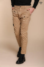 Foto 5 George Coolpocket pantalone cargo uomo in gabardina logo edition carrot fit ①