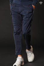 George Coolpocket Herren Cargo Hose aus leichtem Pima-Baumwoll-Stretch logo edition Carrot Fit ①