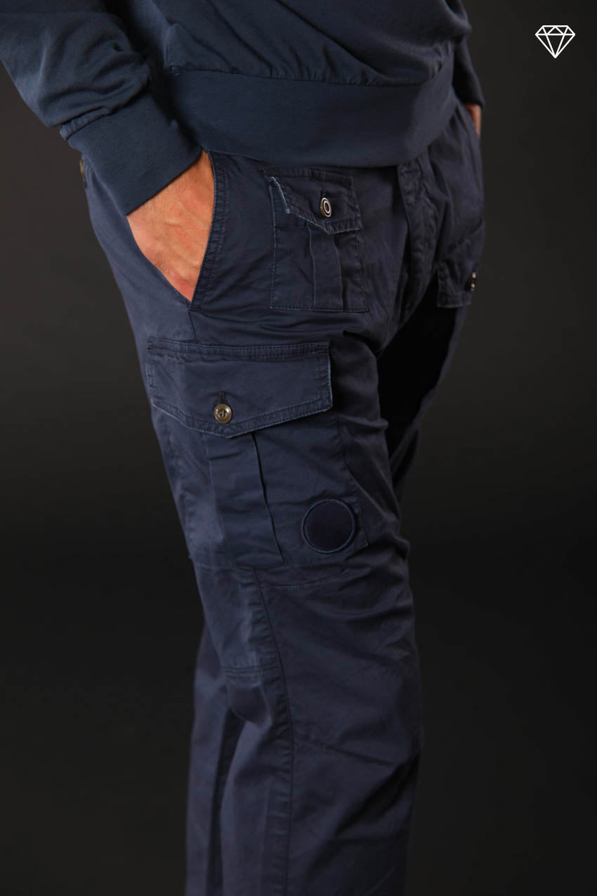 George Coolpocket Herren Cargo Hose aus leichtem Pima-Baumwoll-Stretch logo edition Carrot Fit ①